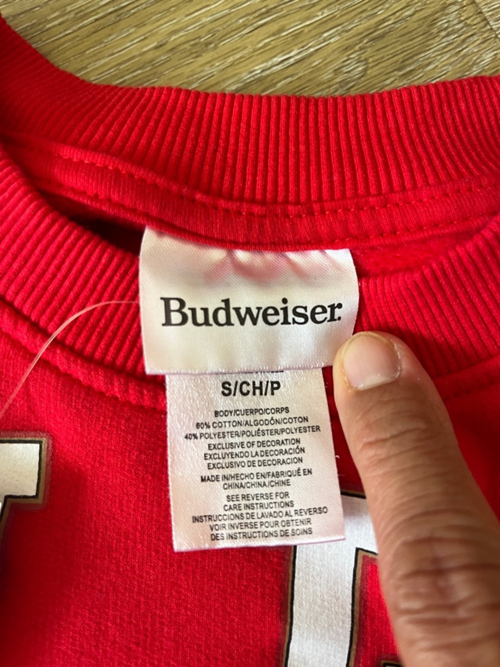 NWT Budweiser Men’s Red Graphic Sweatshirt Size S - Picture 6 of 7